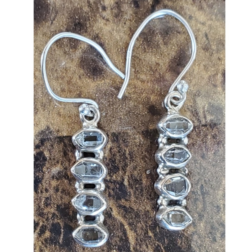Genuine Herkimer Diamond Earrings - Picture 1 of 5